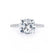 MACY - Cushion Lab Diamond 18k White Gold Petite Shoulder Set Engagement Ring Lily Arkwright