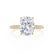 MACY - Elongated Cushion Lab Diamond 18k Yellow Gold Petite Shoulder Set Engagement Ring Lily Arkwright