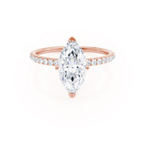 MACY - Marquise Moissanite 18k Rose Petite Solitaire Ring Engagement Ring Lily Arkwright