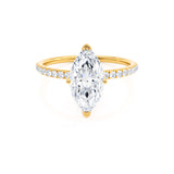 MACY - Marquise Moissanite 18k Yellow Petite Solitaire Ring Engagement Ring Lily Arkwright