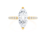 MACY - Marquise Moissanite 18k Yellow Petite Solitaire Ring Engagement Ring Lily Arkwright