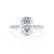 MACY - Oval Lab Diamond 18k White Gold Petite Pavé Shoulder Set Engagement Ring Lily Arkwright