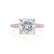 MACY - Princess Moissanite & Diamond 18k Rose Gold Petite Pavé Ring Engagement Ring Lily Arkwright