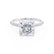 MACY - Princess Moissanite & Diamond 18k White Gold Petite Pavé Shoulder Set Ring Engagement Ring Lily Arkwright