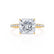 MACY - Princess Moissanite & Diamond 18k Yellow Gold Petite Pavé Shoulder Set Ring Engagement Ring Lily Arkwright