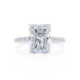 MACY - Radiant Lab Diamond Platinum Micro Pavé Engagement Ring Lily Arkwright
