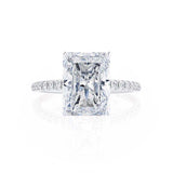 MACY - Radiant Lab Diamond 18k White Gold Micro Pavé Engagement Ring Lily Arkwright