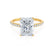 MACY - Radiant Moissanite & Diamond 18k Yellow Gold Petite Pavé Shoulder Set Ring Engagement Ring Lily Arkwright