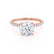MACY - Round Moissanite & Diamond 18k Rose Gold Petite Pavé Shoulder Set Ring Engagement Ring Lily Arkwright