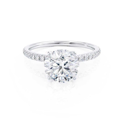 MACY - Ready to Ship 1.04ct Round Lab Diamond Platinum 950 Petite Pavé Shoulder Set Solitaire