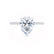 MACY - Pear Moissanite 18k White Gold Petite Shoulder Set Engagement Ring Lily Arkwright