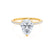 MACY - Pear Moissanite 18k Yellow Gold Petite Shoulder Set Engagement Ring Lily Arkwright