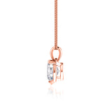 MAIA - Heart Cut 3 Claw Drop Pendant 18k Rose Gold Pendant Lily Arkwright