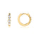 MARI - Lab Diamond Trilogy Huggie Hoop Earrings 18k Yellow Gold Earrings Lily Arkwright