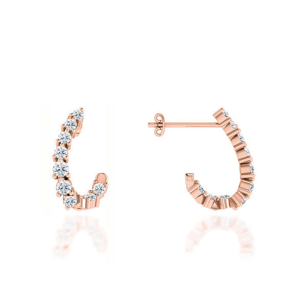 MIA - Open Hoop Lab Diamond Earrings 18k Rose Gold Earrings Lily Arkwright