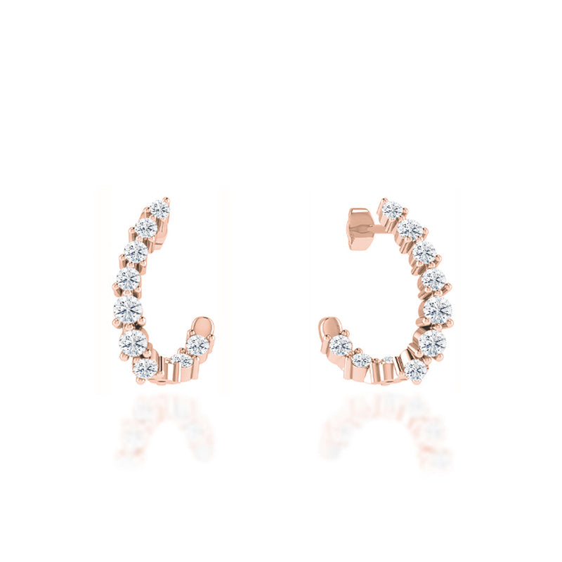 MIA - Open Hoop Lab Diamond Earrings 18k Rose Gold Earrings Lily Arkwright