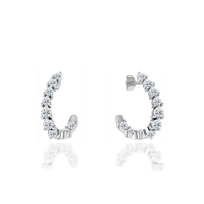 MIA - Open Hoop Lab Diamond Earrings 18k White Gold Earrings Lily Arkwright