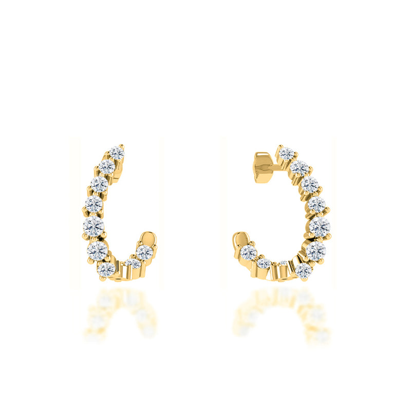 MIA - Open Hoop Lab Diamond Earrings 18k Yellow Gold Earrings Lily Arkwright