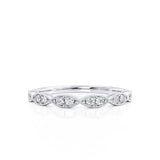 OLYMPIA - Ex Display Marquise Shaped Milgrain Platinum Eternity Wedding Band Eternity Lily Arkwright