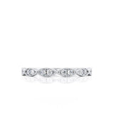 OLYMPIA - Ex Display Marquise Shaped Milgrain Platinum Eternity Wedding Band Eternity Lily Arkwright