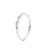 OLYMPIA - Ex Display Marquise Shaped Milgrain Platinum Eternity Wedding Band Eternity Lily Arkwright