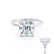 PARIS - Asscher Moissanite & Diamond 18k White Gold Hidden Halo Engagement Ring Lily Arkwright
