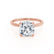 PARIS - Cushion Lab Diamond 18k Rose Gold Hidden Halo Engagement Ring Lily Arkwright
