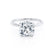 PARIS - Cushion Lab Diamond 18k White Gold Hidden Halo Engagement Ring Lily Arkwright