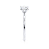 PARIS - Cushion Moissanite & Diamond 18k White Gold Hidden Halo Engagement Ring Lily Arkwright