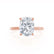 PARIS - Elongated Cushion Charles & Colvard Moissanite & Diamond 18k Rose Gold Hidden Halo