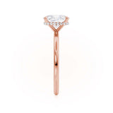 PARIS - Elongated Cushion Lab Diamond 18k Rose Gold Hidden Halo Engagement Ring Lily Arkwright
