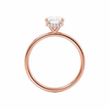 PARIS - Elongated Cushion Lab Diamond 18k Rose Gold Hidden Halo Engagement Ring Lily Arkwright