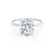 PARIS - Elongated Cushion Moissanite & Diamond 18k White Gold Hidden Halo Engagement Ring Lily Arkwright