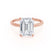 PARIS - Emerald Lab Diamond & Diamond 18k Rose Gold Hidden Halo Solitaire Engagement Ring Lily Arkwright