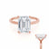 PARIS - Emerald Lab Diamond & Diamond 18k Rose Gold Hidden Halo Solitaire Engagement Ring Lily Arkwright