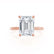 PARIS - Emerald Lab Diamond & Diamond 18k Rose Gold Hidden Halo Solitaire Engagement Ring Lily Arkwright