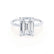 PARIS - Emerald Lab Diamond & Diamond Platinum Hidden Halo Solitaire Engagement Ring Lily Arkwright
