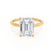 PARIS - Emerald Lab Diamond & Diamond 18k Yellow Gold Hidden Halo Solitaire Engagement Ring Lily Arkwright