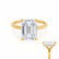 PARIS - Emerald Lab Diamond & Diamond 18k Yellow Gold Hidden Halo Solitaire Engagement Ring Lily Arkwright