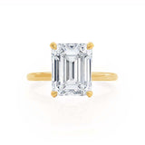 PARIS - Emerald Moissanite & Diamond 18k Yellow Gold Hidden Halo Engagement Ring Lily Arkwright