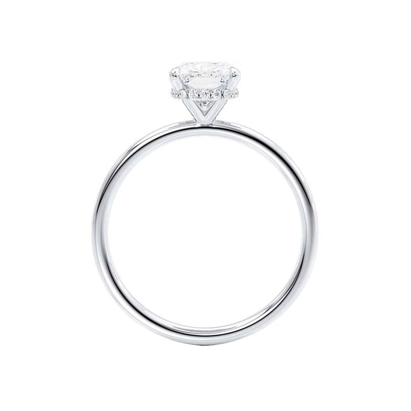 PARIS - Oval Moissanite & Diamond Platinum Gold Hidden Halo Engagement Ring Lily Arkwright