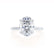 PARIS - Oval Lab Diamond 18k White Gold Hidden Halo Engagement Ring Lily Arkwright