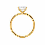 LIVELY - Princess Moissanite & Diamond 18k Yellow Gold Hidden Halo Micro Pavé Shoulder Set Engagement Ring Lily Arkwright