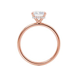 PARIS - Radiant Moissanite & Diamond 18k Rose Gold Hidden Halo Engagement Ring Lily Arkwright