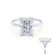 PARIS - Radiant Moissanite & Diamond 18k White Gold Hidden Halo Engagement Ring Lily Arkwright
