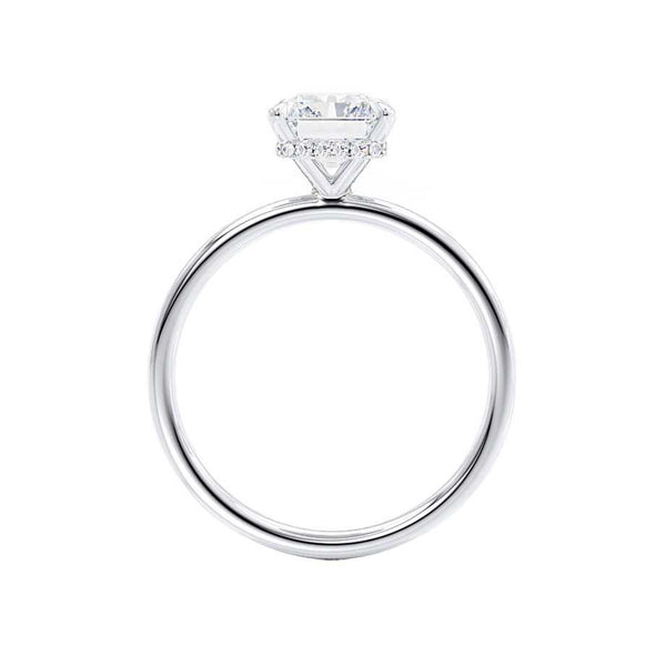 PARIS - Radiant Moissanite & Diamond Platinum Gold Hidden Halo Engagement Ring Lily Arkwright
