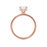 PARIS - Round Lab Diamond 18k Rose Gold Hidden Halo Engagement Ring Lily Arkwright