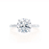 PARIS - Round Moissanite & Diamond 18k White Gold Hidden Halo Engagement Ring Lily Arkwright