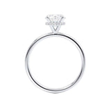 PARIS - Round Natural Diamond 18k White Gold Hidden Halo Engagement Ring Lily Arkwright