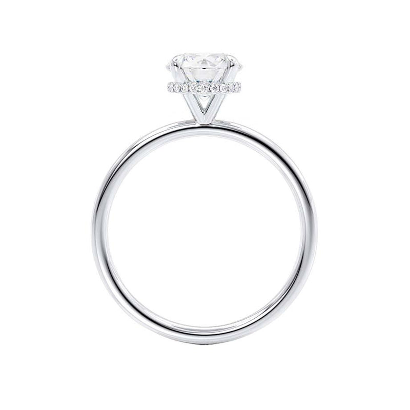 PARIS - Round Lab Diamond Platinum Hidden Halo Engagement Ring Lily Arkwright